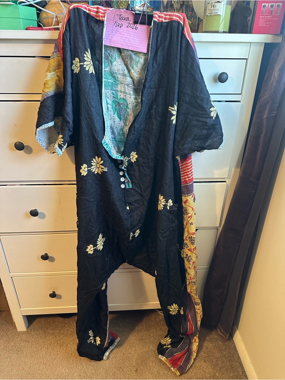 Kantha Bae Black Floral Jumpsuit, reversible